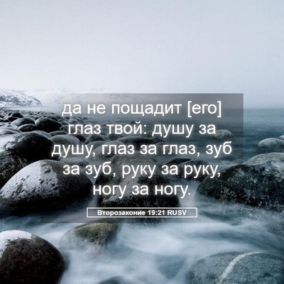 Picture 05 - Второзаконие 19:21 RUSV - да не пощадит [его] глаз - Bible Verse Picture