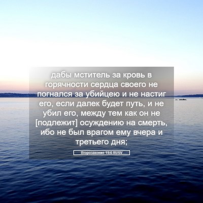 Picture 05 - Второзаконие 19:6 RUSV - дабы мститель за кровь в - Bible Verse Picture