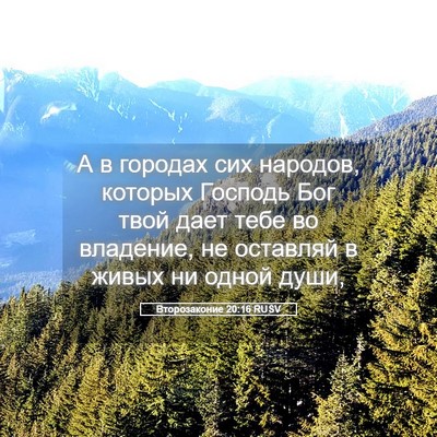 Picture 05 - Второзаконие 20:16 RUSV - А в городах сих народов, - Bible Verse Picture