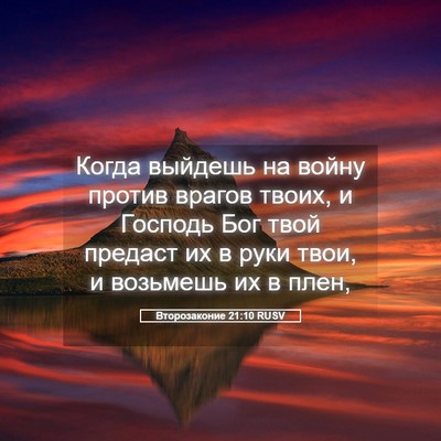 Picture 05 - Второзаконие 21:10 RUSV - Когда выйдешь на войну - Bible Verse Picture