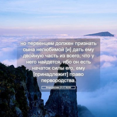 Picture 05 - Второзаконие 21:17 RUSV - но первенцем должен - Bible Verse Picture