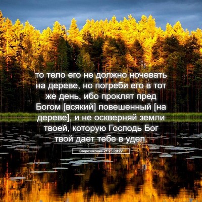 Picture 05 - Второзаконие 21:23 RUSV - то тело его не должно - Bible Verse Picture