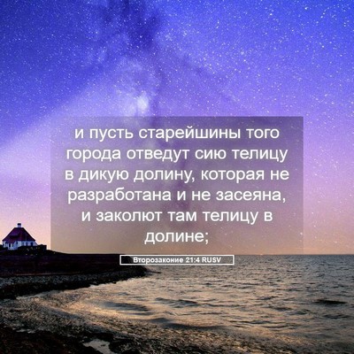Picture 05 - Второзаконие 21:4 RUSV - и пусть старейшины того - Bible Verse Picture