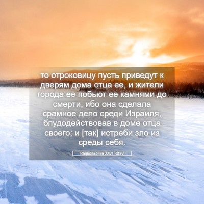 Picture 05 - Второзаконие 22:21 RUSV - то отроковицу пусть - Bible Verse Picture