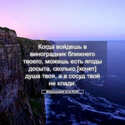 Picture 05 - Второзаконие 23:24 RUSV - Когда войдешь в - Bible Verse Picture