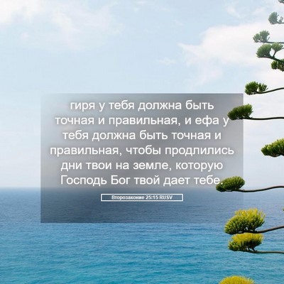 Picture 05 - Второзаконие 25:15 RUSV - гиря у тебя должна быть - Bible Verse Picture