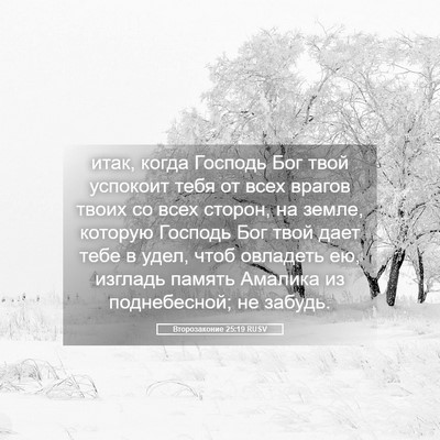 Picture 05 - Второзаконие 25:19 RUSV - итак, когда Господь Бог - Bible Verse Picture