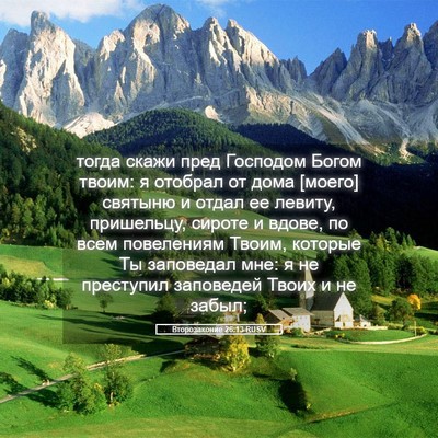Picture 05 - Второзаконие 26:13 RUSV - тогда скажи пред Господом - Bible Verse Picture