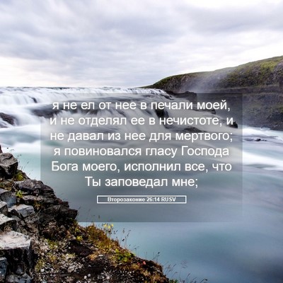 Picture 05 - Второзаконие 26:14 RUSV - я не ел от нее в печали - Bible Verse Picture