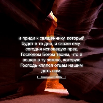 Picture 05 - Второзаконие 26:3 RUSV - и приди к священнику, - Bible Verse Picture