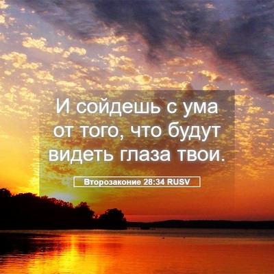 Picture 05 - Второзаконие 28:34 RUSV - И сойдешь с ума от того, что - Bible Verse Picture
