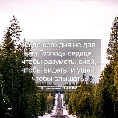Picture 05 - Второзаконие 29:4 RUSV - но до сего дня не дал вам - Bible Verse Picture