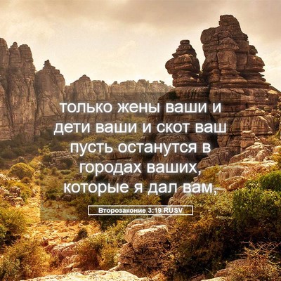 Picture 05 - Второзаконие 3:19 RUSV - только жены ваши и дети - Bible Verse Picture