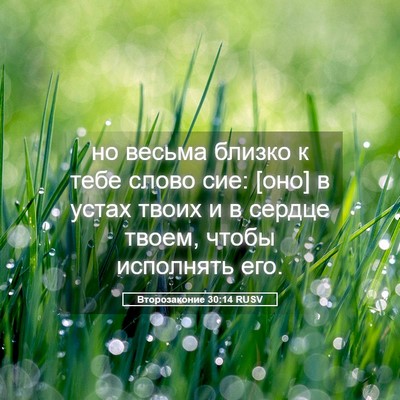 Picture 05 - Второзаконие 30:14 RUSV - но весьма близко к тебе - Bible Verse Picture