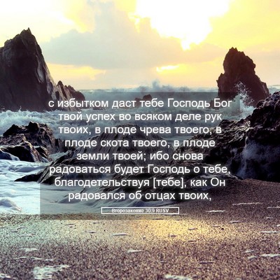 Picture 05 - Второзаконие 30:9 RUSV - с избытком даст тебе - Bible Verse Picture
