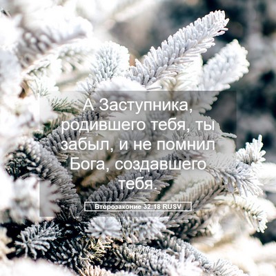 Picture 05 - Второзаконие 32:18 RUSV - А Заступника, родившего - Bible Verse Picture