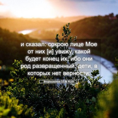 Picture 05 - Второзаконие 32:20 RUSV - и сказал: сокрою лице Мое - Bible Verse Picture