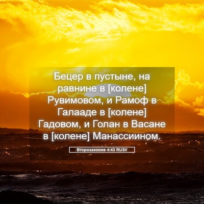 Picture 05 - Второзаконие 4:43 RUSV - Бецер в пустыне, на равнине - Bible Verse Picture