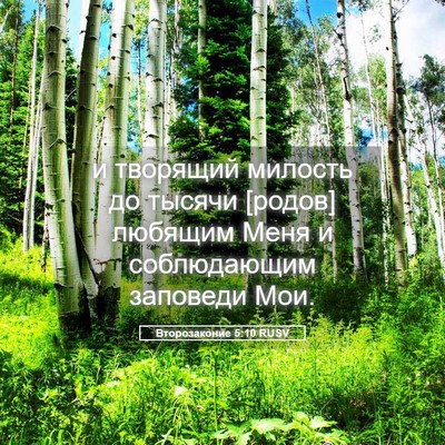 Picture 05 - Второзаконие 5:10 RUSV - и творящий милость до - Bible Verse Picture