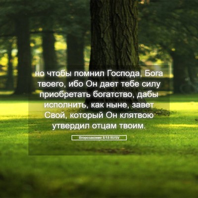 Picture 05 - Второзаконие 8:18 RUSV - но чтобы помнил Господа, - Bible Verse Picture