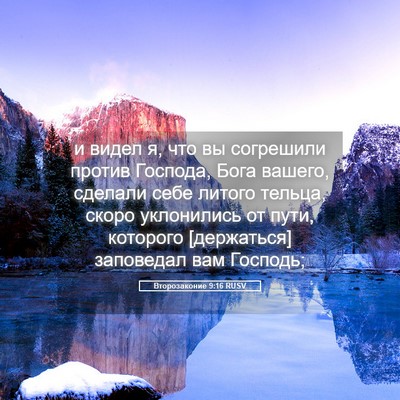 Picture 05 - Второзаконие 9:16 RUSV - и видел я, что вы согрешили - Bible Verse Picture