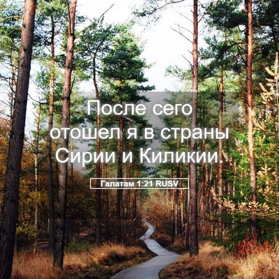 Picture 05 - Галатам 1:21 RUSV - После сего отошел я в - Bible Verse Picture