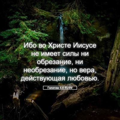 Picture 05 - Галатам 5:6 RUSV - Ибо во Христе Иисусе не - Bible Verse Picture