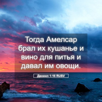Picture 05 - Даниил 1:16 RUSV - Тогда Амелсар брал их - Bible Verse Picture