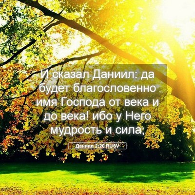 Picture 05 - Даниил 2:20 RUSV - И сказал Даниил: да будет - Bible Verse Picture