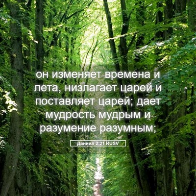 Picture 05 - Даниил 2:21 RUSV - он изменяет времена и лета, - Bible Verse Picture