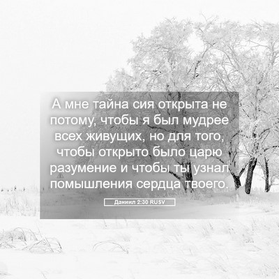 Picture 05 - Даниил 2:30 RUSV - А мне тайна сия открыта не - Bible Verse Picture