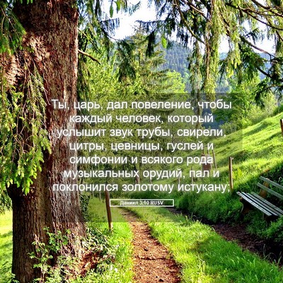 Picture 05 - Даниил 3:10 RUSV - Ты, царь, дал повеление, - Bible Verse Picture