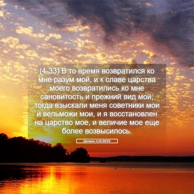 Picture 05 - Даниил 4:36 RUSV - (4-33) В то время возвратился - Bible Verse Picture