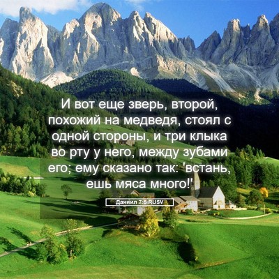 Picture 05 - Даниил 7:5 RUSV - И вот еще зверь, второй, - Bible Verse Picture