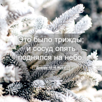 Picture 05 - Деяния 10:16 RUSV - Это было трижды; и сосуд - Bible Verse Picture
