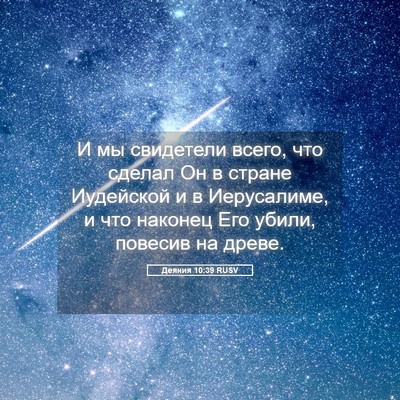 Picture 05 - Деяния 10:39 RUSV - И мы свидетели всего, что - Bible Verse Picture