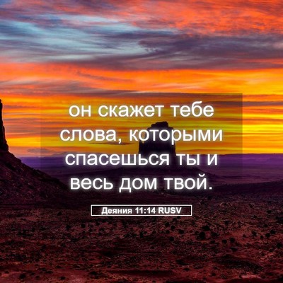 Picture 05 - Деяния 11:14 RUSV - он скажет тебе слова, - Bible Verse Picture