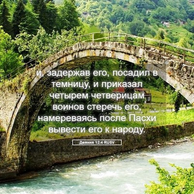 Picture 05 - Деяния 12:4 RUSV - и, задержав его, посадил в - Bible Verse Picture