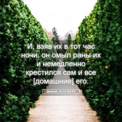 Picture 05 - Деяния 16:33 RUSV - И, взяв их в тот час ночи, он - Bible Verse Picture