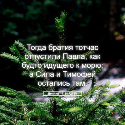 Picture 05 - Деяния 17:14 RUSV - Тогда братия тотчас - Bible Verse Picture