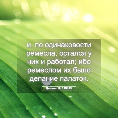 Picture 05 - Деяния 18:3 RUSV - и, по одинаковости ремесла, - Bible Verse Picture