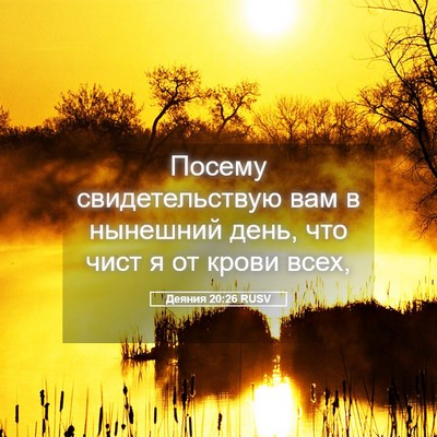 Picture 05 - Деяния 20:26 RUSV - Посему свидетельствую вам - Bible Verse Picture