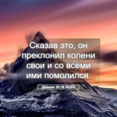Picture 05 - Деяния 20:36 RUSV - Сказав это, он преклонил - Bible Verse Picture