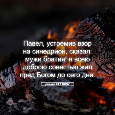 Picture 05 - Деяния 23:1 RUSV - Павел, устремив взор на - Bible Verse Picture