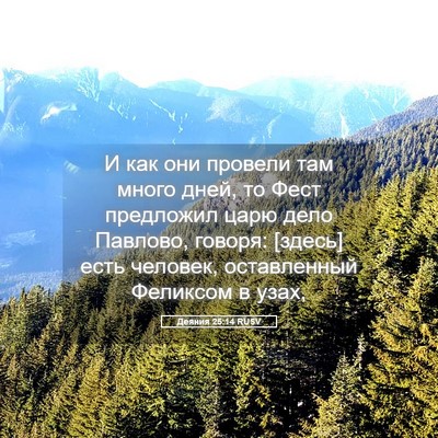 Picture 05 - Деяния 25:14 RUSV - И как они провели там много - Bible Verse Picture