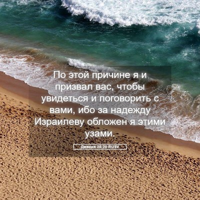 Picture 05 - Деяния 28:20 RUSV - По этой причине я и призвал - Bible Verse Picture