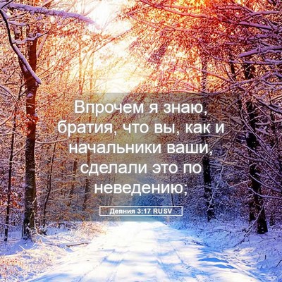 Picture 05 - Деяния 3:17 RUSV - Впрочем я знаю, братия, что - Bible Verse Picture