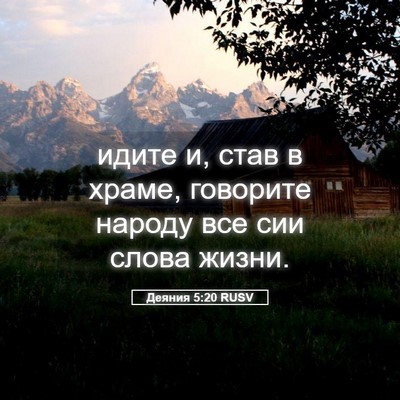 Picture 05 - Деяния 5:20 RUSV - идите и, став в храме, - Bible Verse Picture