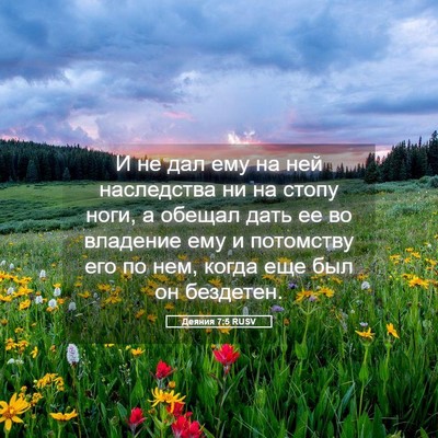 Picture 05 - Деяния 7:5 RUSV - И не дал ему на ней - Bible Verse Picture