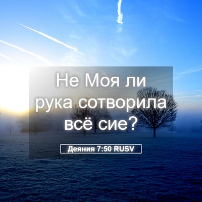 Picture 05 - Деяния 7:50 RUSV - Не Моя ли рука сотворила - Bible Verse Picture